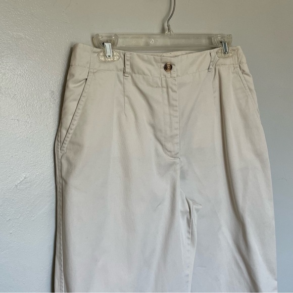 Talbots Chatham Fly Front Ankle Pants - Solid - Curvy Fit Beige XL Size 12 - Picture 1 of 12